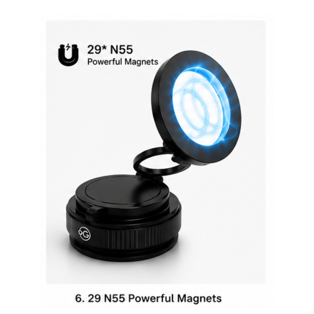 OOGE Nest 600 Vacuum Magnetic Mobile Holder – 360° Rotating Strong Suction Phone Mount