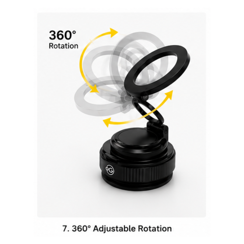 OOGE Nest 600 Vacuum Magnetic Mobile Holder – 360° Rotating Strong Suction Phone Mount